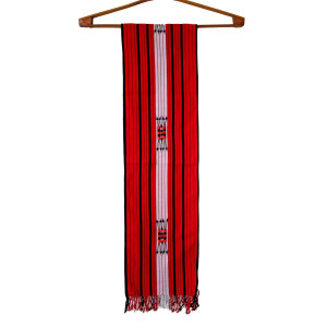Ethnic Naga lotha Traditional Men Stole in Red - Ethnic Inspiration